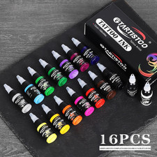 16 Colors Tattoo Ink Set 1/2Oz 15Ml Vegan-Friendly Pigment Professional Kit