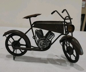 Vintage Motorcycle Metal Model 11" Home Decor