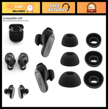 Replacement Silicone Ear Tips for Bluetooth Earbuds, 3 Pairs S/M/L Black