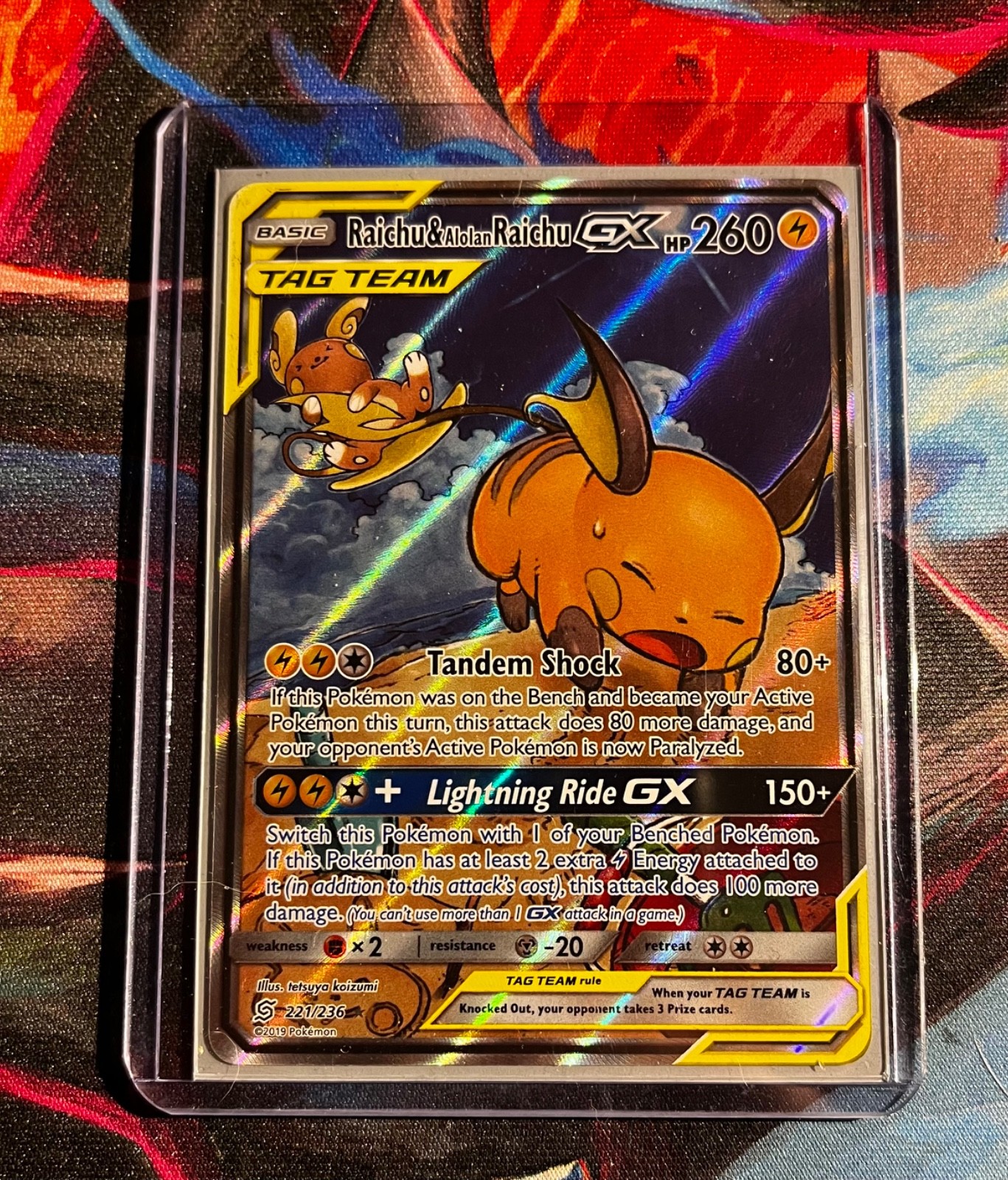 Raichu & Alolan Raichu GX 221/236 - Unified Minds Holo - Pokemon English