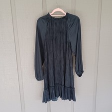 Anthropologie Maeve Tasha Smocked Mini Dress Size M Feminine Long Sleeve Black