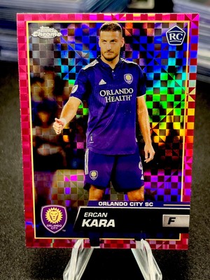 Ercan Kara PINK X-FRACTOR Rookie 2023 Topps Chrome MLS #55 RC Orlando City SC