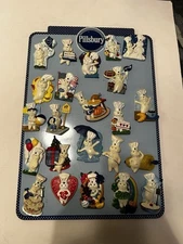 (23) 2009 Pillsbury Doughboy Collectible Ceramic Magnets, Willabee & Ward + Brd