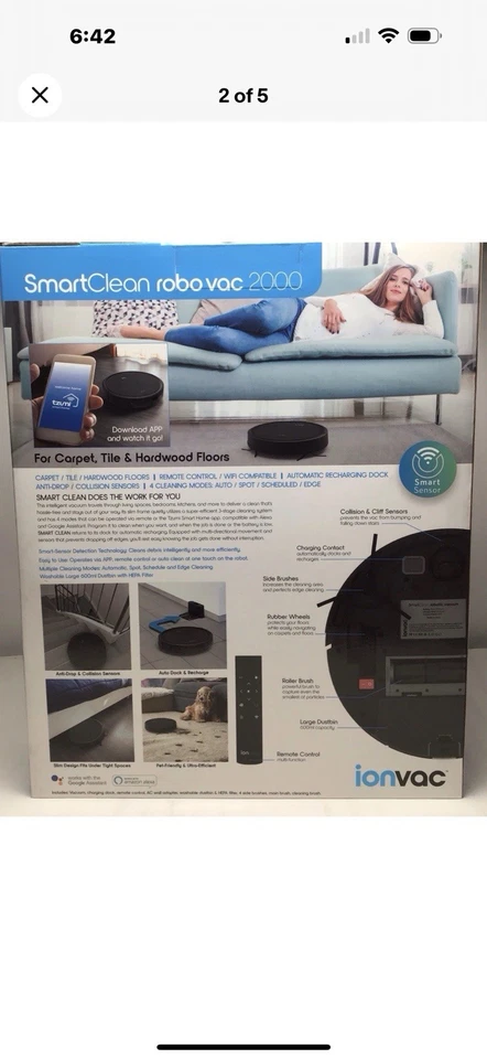 Ionvac SmartClean Robovac 2000 Vacuum Cleaner App/Remote Controller - Image 3 of 4