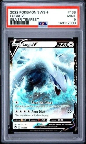 2022 POKEMON SWORD & SHIELD SILVER TEMPEST #138 LUGIA V PSA 9