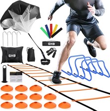 GHB Agility Ladder,Football Training Equipment Set,4 Hurdles, Orange