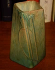 Roseville Futura Green 1928 Vintage Art Deco Pottery Ceramic Twist Vase 398-6