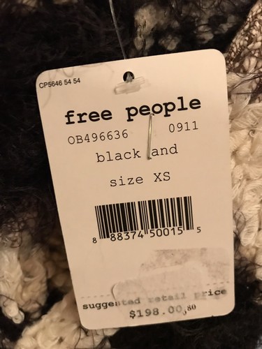 Free People Amazing Lux Cozy Knit Vest Striped Black Brown White XS New $198 - Picture 9 of 10