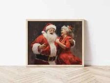 Christmas Santa Vintage Christmas Wall Art Printable Christmas Santa Christmas