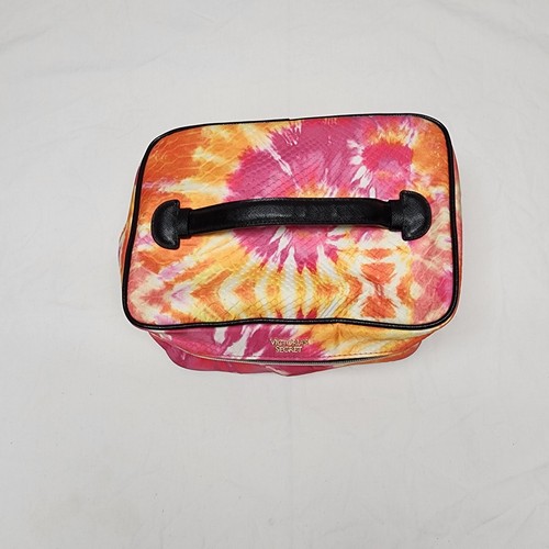 Victoria's Secret Pink And Orange Tie-Dye Large Cosmetic Top Open Bag - Picture 2 of 9