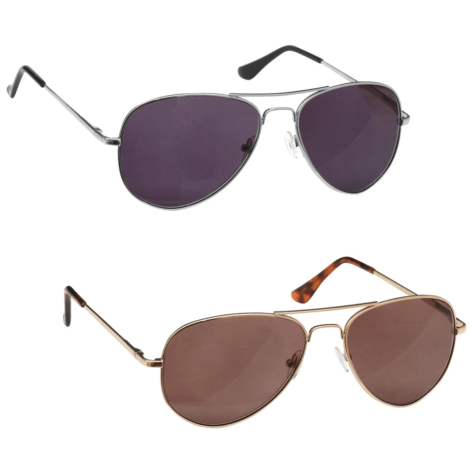 UV READER Mens Womens 2 Pack Sun Readers Reading Glasses Silver Gold UVSR2PK008S_008G
