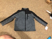 Reebok kids jacket black full zip Gray Black 4 boys Athletic Fitted NEW NWT 80