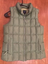 Vtg GAP Green Down Filled Full Front Zip Puffer Vest Womens Size Medium M