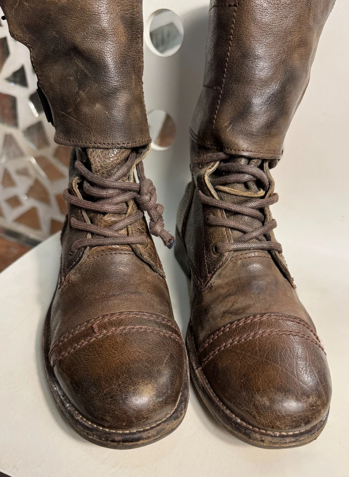 AllSaints Spitalfields Damisi Marrón Cuero Motociclista Botines para Mujer Talla 37 Foto 4 de 4