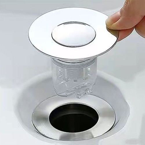 New Bathroom Sink Drain Stopper PopUp Drain Filter Prevent Clogging Deodorizer - Picture 3 of 8