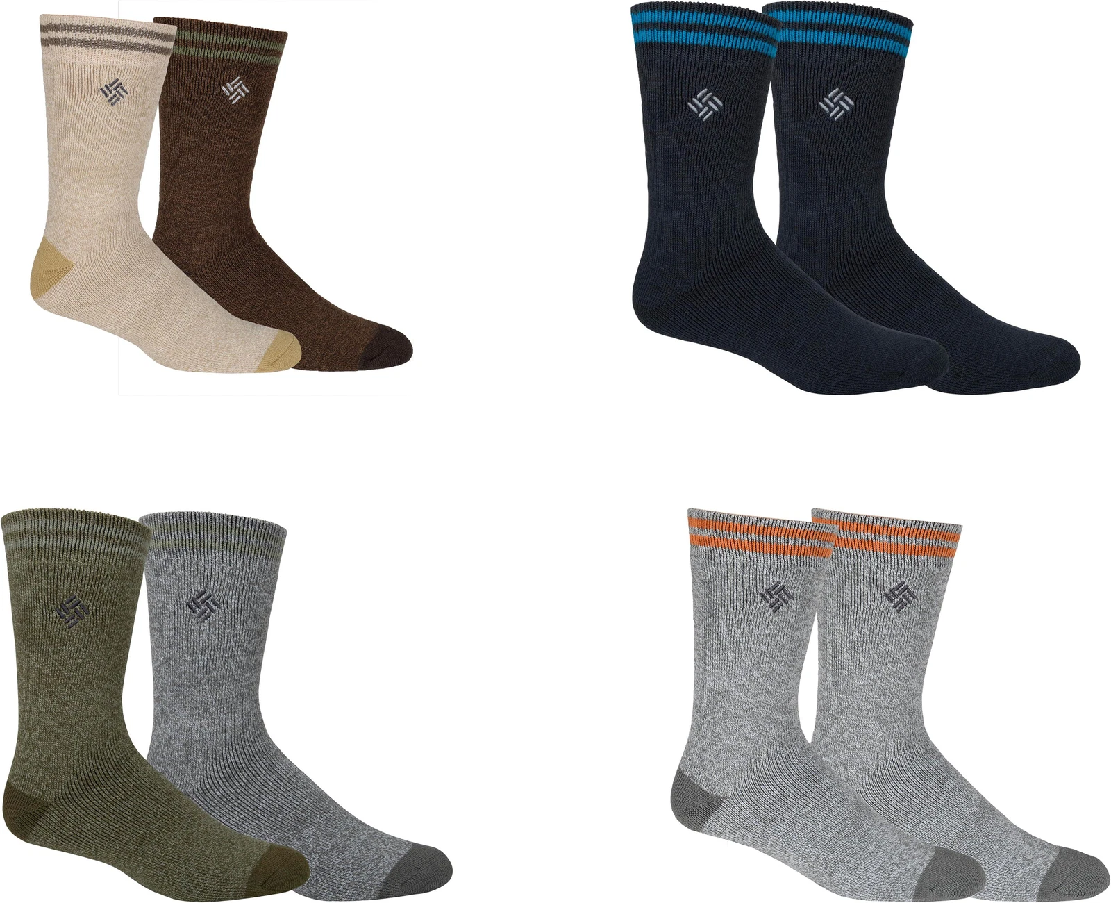 Columbia Men's Fleece Lined Thermal Crew Socks (2 Pairs)