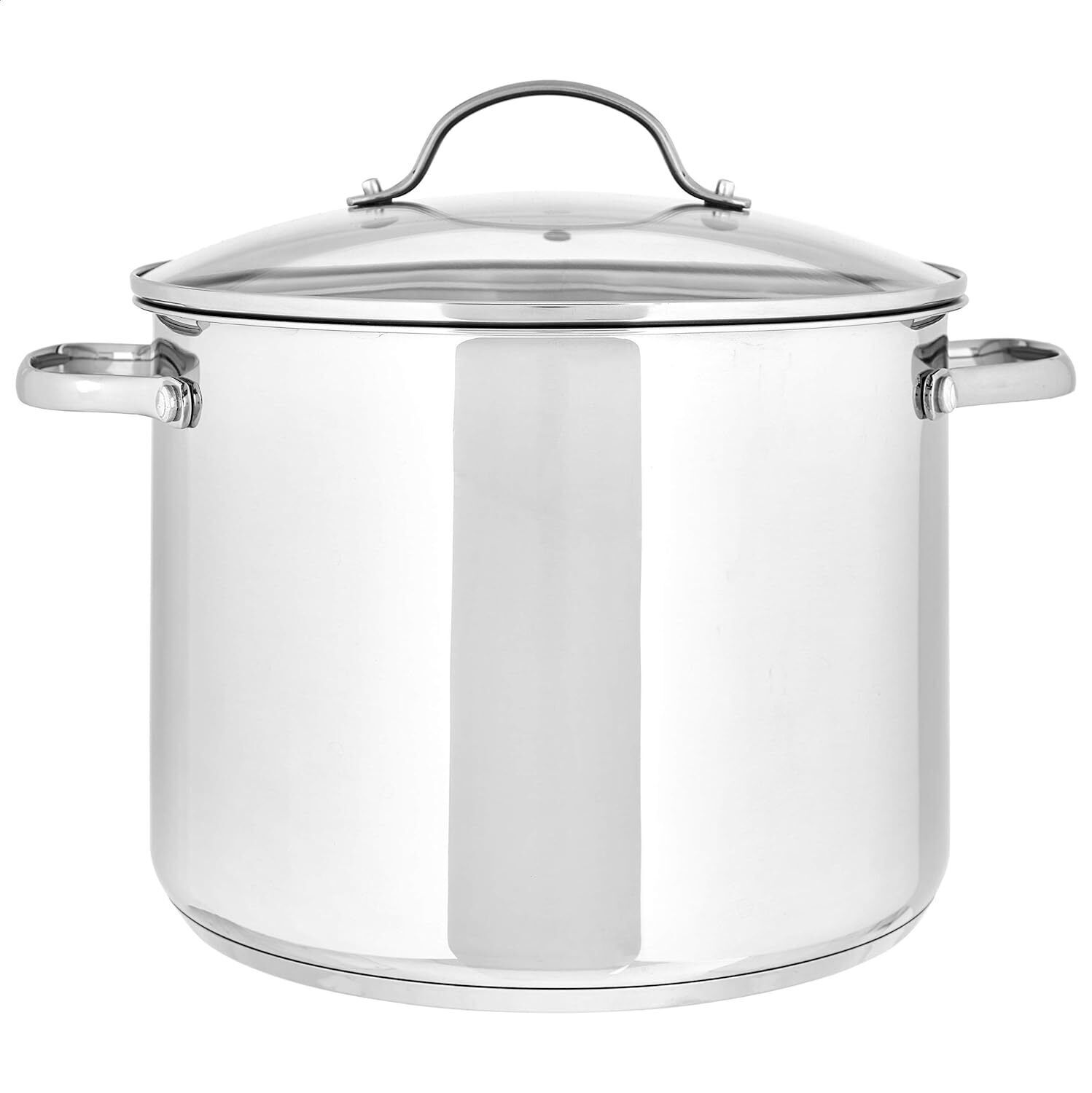 8Qt Stock Pot W/ Lid & Steam Hole Soup Stew Fast Heat Stainless Steel