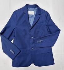 ZARA Kids Suit Blazer Jacket Boys Size 8 Wool Blend Tailored Fit Blue