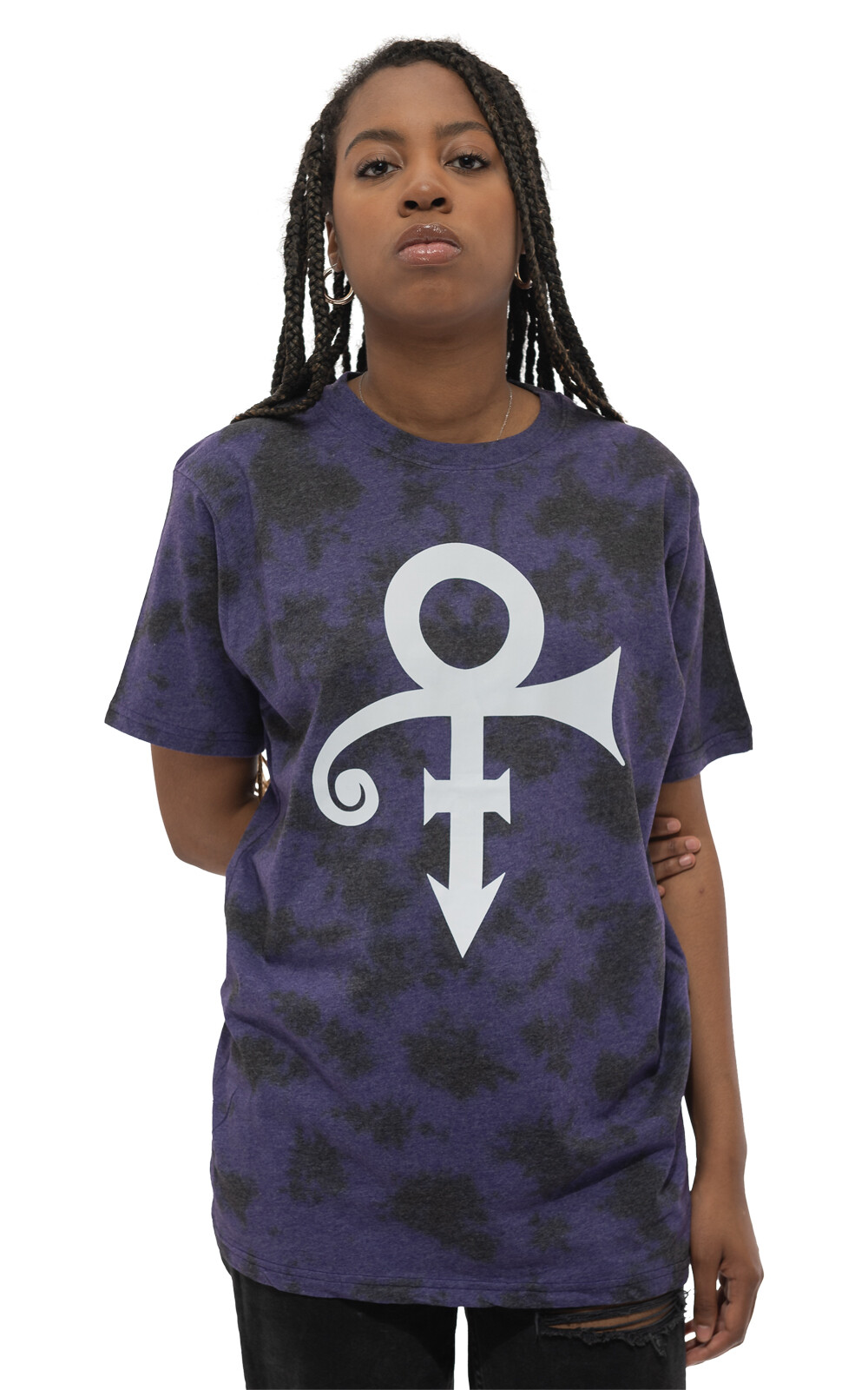 Prince White Symbol Logo Unisex Dip Dye Black Official T-Shirt