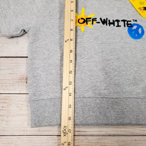 Off-White Kids Graphic Sun & Peace Logo Print High Neck Tee Sweatshirt Sz 6 NWT - Picture 9 of 9