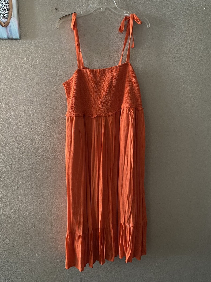 torrid orange dress Plus Size - Midi Voile Pleated Bodice Sundress
