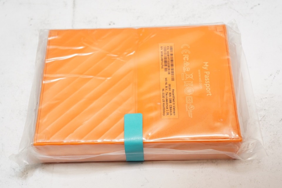 New Refurbished WD 2TB Orange My Passport Portable External Hard Drive