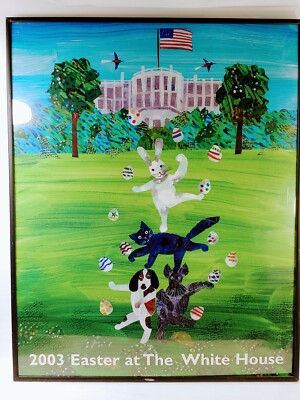 EASTER AT THE WHITE HOUSE Poster 2003 Bush Egg Roll 16'' x 20'' Eric Carle G.W.