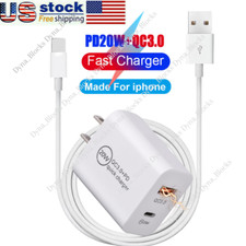 For iPhone 13 12 11 XR 8 iPad PD 20W USB Fast Charger Block Power Adapter Cube
