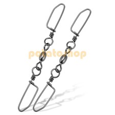 20pcs Stainless Steel Heavy Duty Double Snap Swivel 37-220LB Big Game Fishing