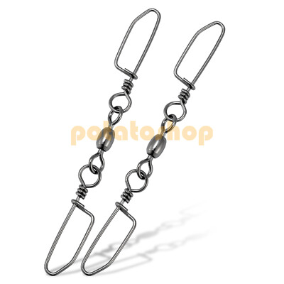 20pcs Stainless Steel Heavy Duty Double Snap Swivel 37-220LB Big Game Fishing