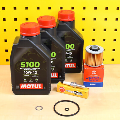 Ölwechselset Ölfilter Zündkerze 3L Motul 5100 10w40 Für: Yamaha XT 600 E / K