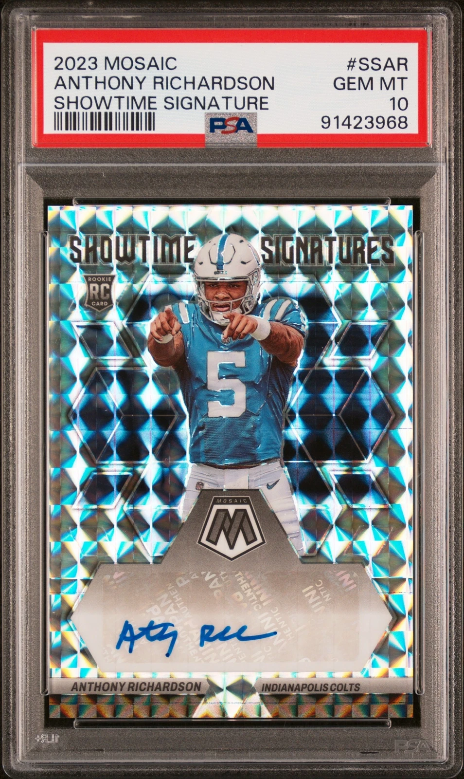Anthony Richardson Panini Mosaic Showtime Signature #SSAR Base
