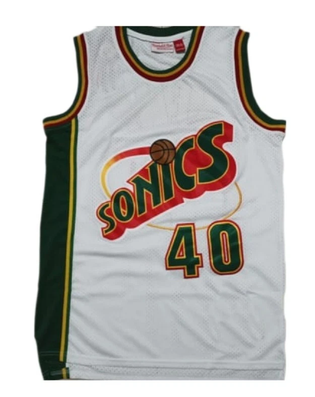 Maillot NBA Seattle Supersonics Rouge Shawn Kemp Signé Authentifié JSA - Taille XL
