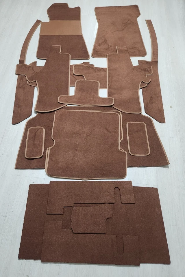 NEW R107 Mercedes Carpet kit for 380SL 450SL 500LS 560SL VELOUR TOBACCO  18 pcs - Imagem 3 de 4