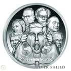 2017 1oz Government Sacks BU Silver Shield Death of the Dollar Series #9 w/COA