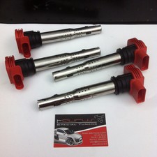 Set Kit 4 Bobine R8 rosse Accensione Motore 2.0 TFSI Volkswagen Golf 5 GTI