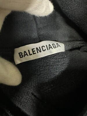 Authentic Balenciaga Sweatshirt Eco Logo Black Hoodie size M
