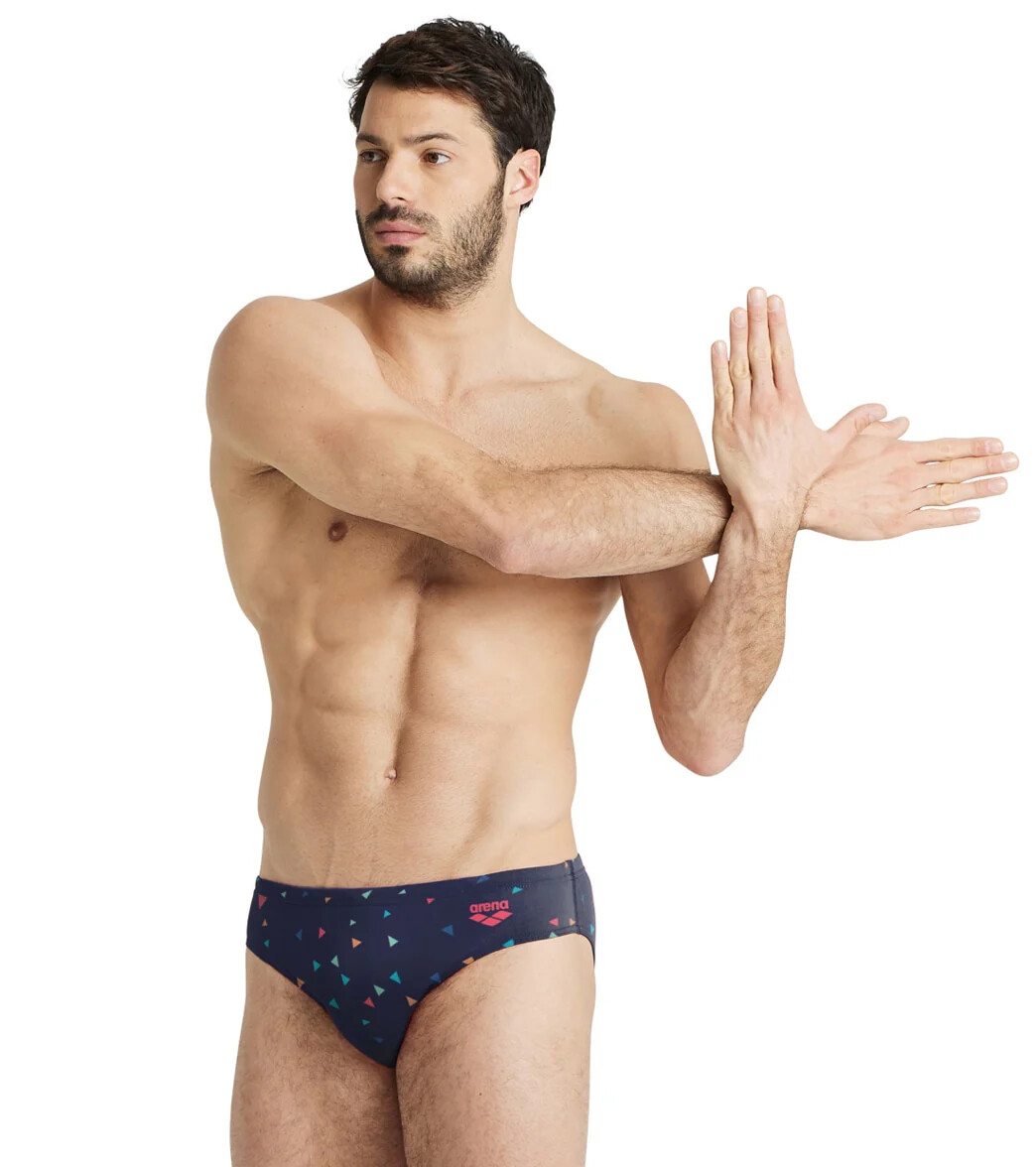 Arena men Navy blue Geometric lion Swim Brief bikini