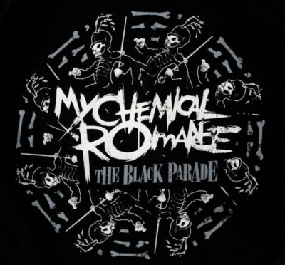 My Chemical Romance T Shirt Zwart Parade March Band Logo Officieel Unisex Zwart M