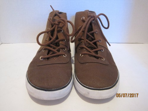 Crazy 8 Boys brown high top tennis shoes Size 5 j257 - Picture 2 of 6