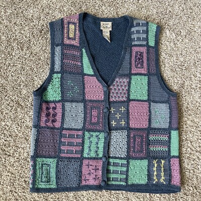【KOOLOSET】Vintage Towel Knit Vest Vintage Koret City Blues Vest Womens Small Petites Blue