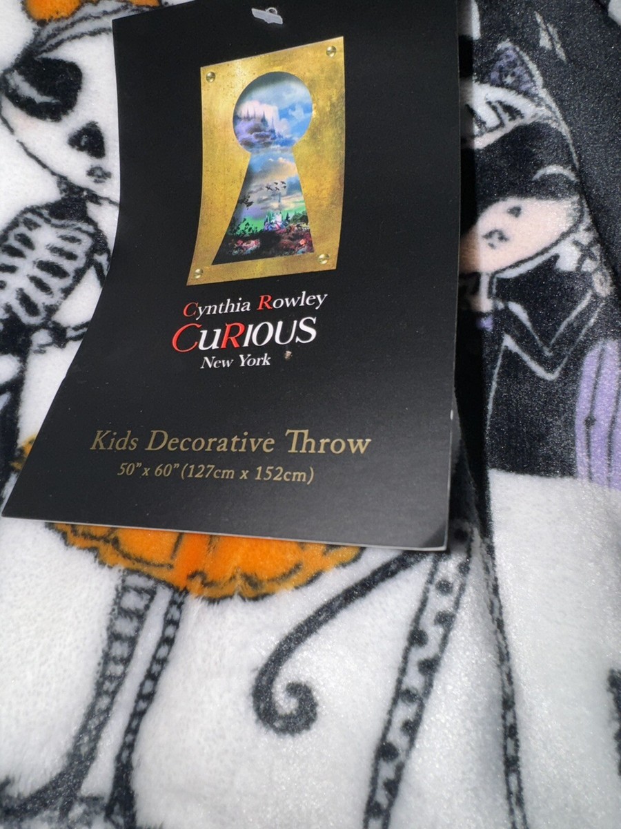 Cynthia Rowley Halloween Plush Throw Blanket Haunted House Trick