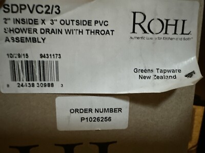 Rohl 2''-Inch X 3''-Inch Shower Drain Kit SDPVC2/3 Matter Black Plastic