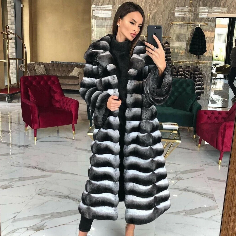 Chinchilla Style Real Rex Rabbit Fur Coats – Elevate Swag