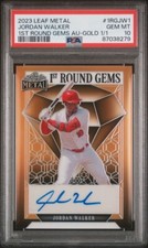 2023 Leaf Metal Jordan Walker Gold 1st Round Gems RC Auto 1/1 PSA 10 Gem Mint