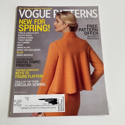 Vogue Patterns Magazine Feb 2015 Circular Sewing Fabric Beads Tunics  