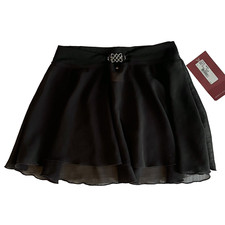 Girls Mirella Swirl Buckle Skirt Black Small 4-6 New with Tags