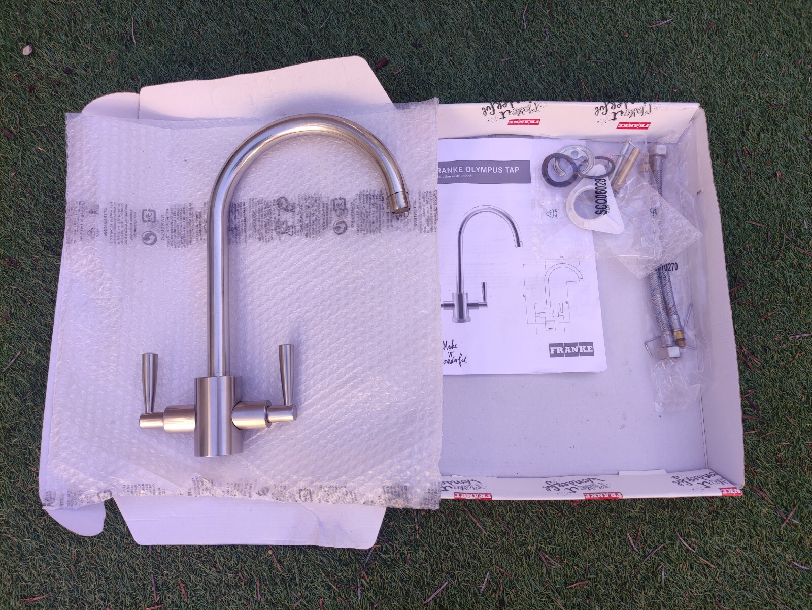 Franke Olympus Dual Lever Mono Mixer Kitchen Tap Silk Steel eBay