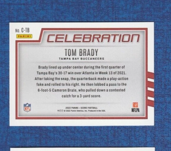 2022 Panini Score Football Celebration # C-TB Tom Brady - Image 2 of 2