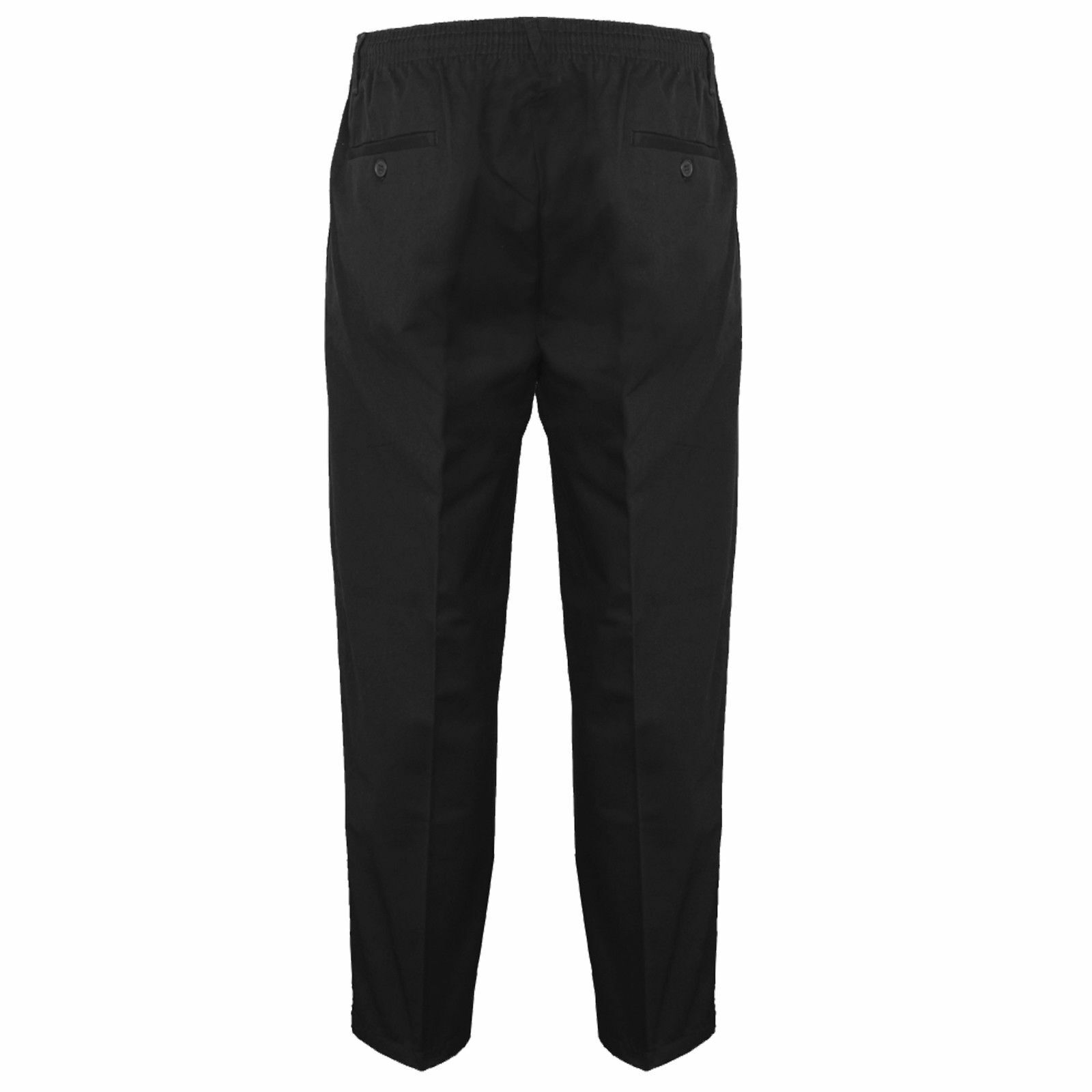 MENS RUGBY TROUSERS ELASTICATED WAIST CASUAL OFFICE WORK SMART FIT ...